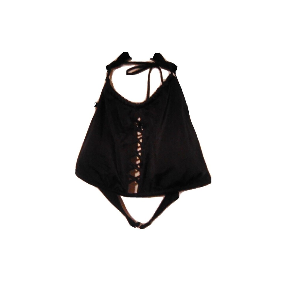 100 Degree Women's Halter Swim Top Black XL 16-18